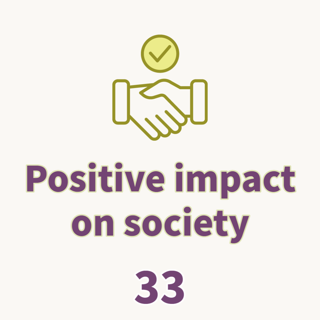 Positive impact on society